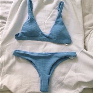 BLUE CHEEKY BIKINI SET NEVER WORN